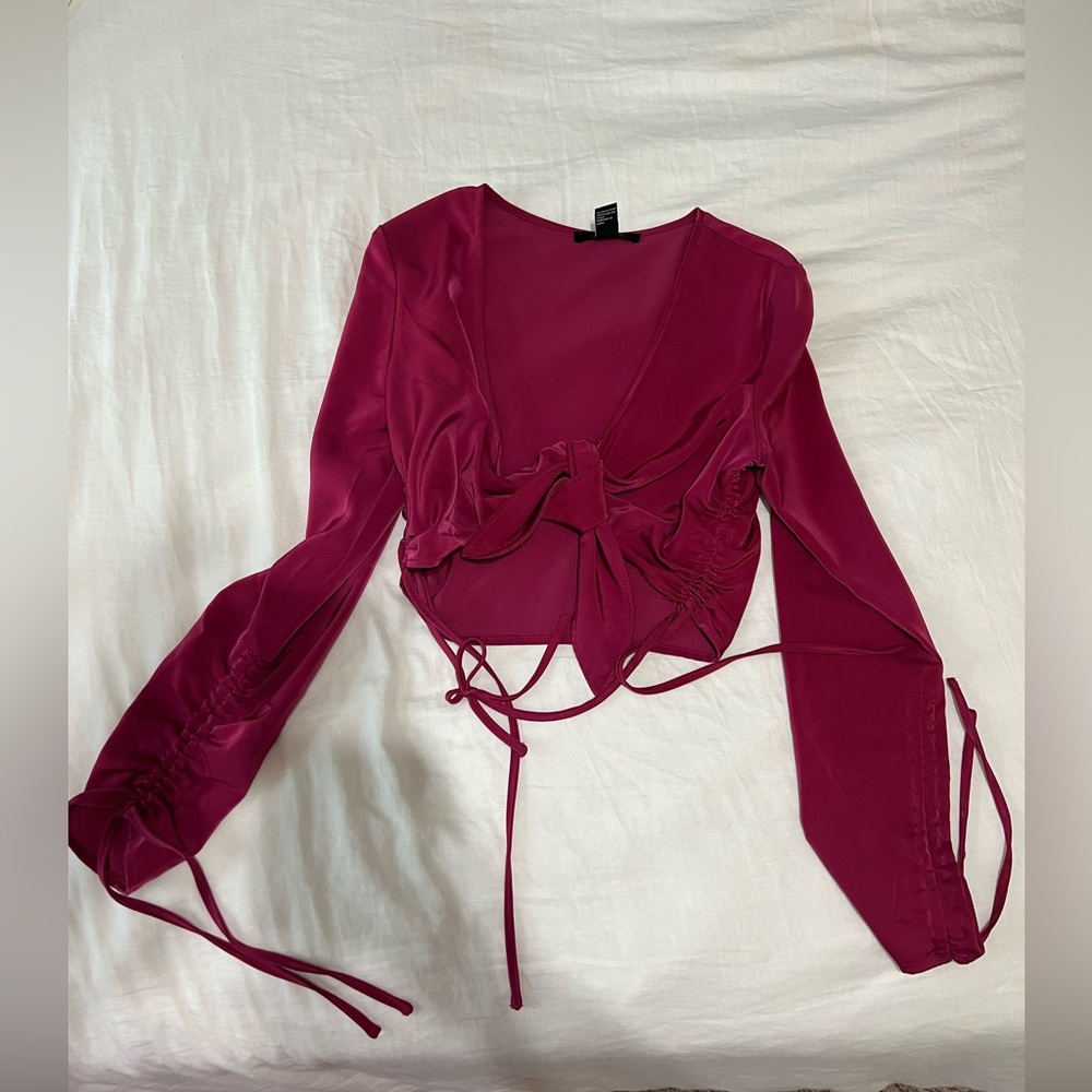 Burgundy/Pink Women's Crop Top
